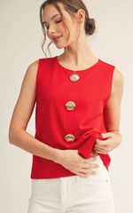 "Shelly" Sleeveless Blouse - The Katie Grace Boutique