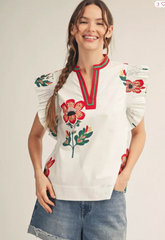 "Hadley" Floral Blouse - The Katie Grace Boutique