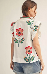 "Hadley" Floral Blouse - The Katie Grace Boutique