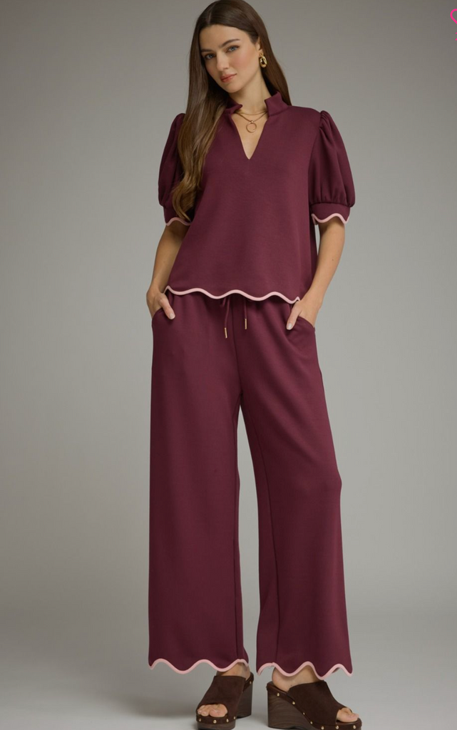 "Marlowe"  Plum Matching Separates, Plum - The Katie Grace Boutique