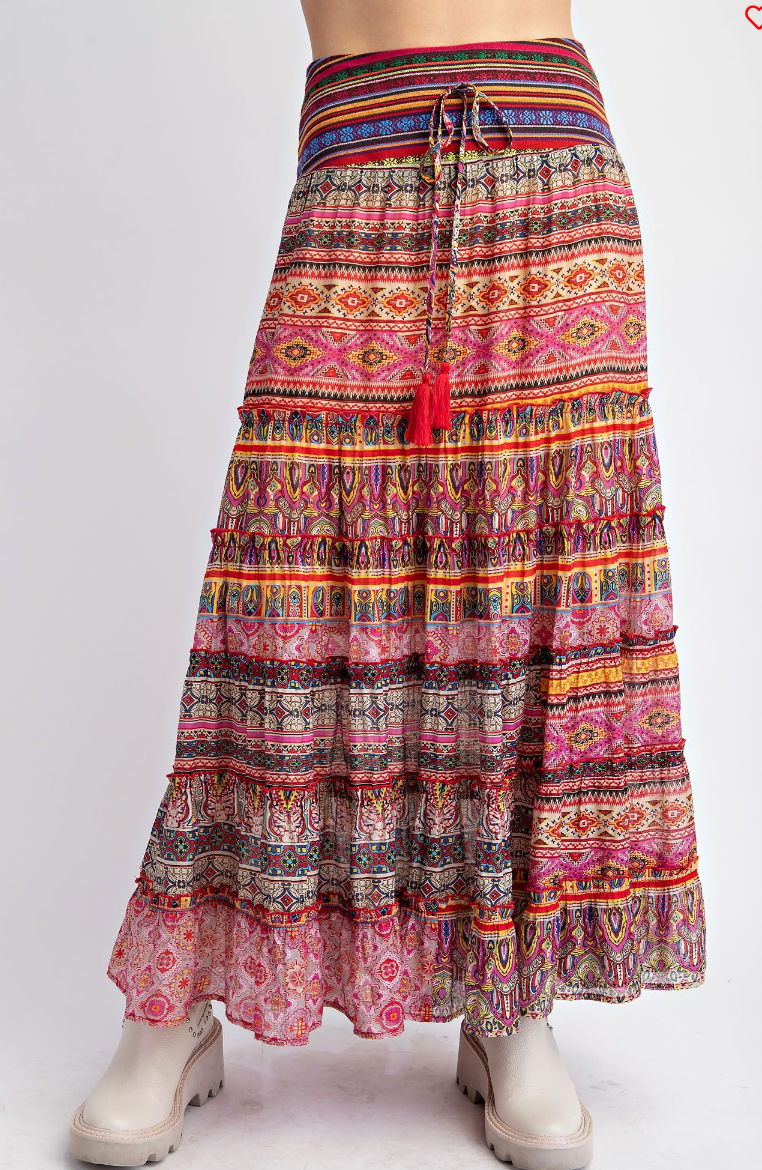 "Erin" Maxi Tiered Skirt, Plus