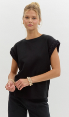 "Nichole" Braided Cap Sleeve Top - The Katie Grace Boutique