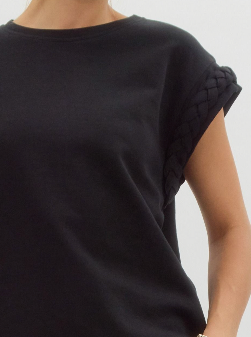 "Nichole" Braided Cap Sleeve Top - The Katie Grace Boutique