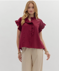 "Briley" Ruffled Blouse, 4 colors - The Katie Grace Boutique