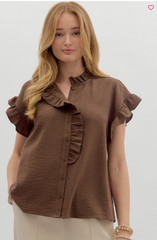 "Briley" Ruffled Blouse, 4 colors - The Katie Grace Boutique