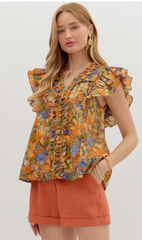 "Charlotte" Floral Blouse - The Katie Grace Boutique