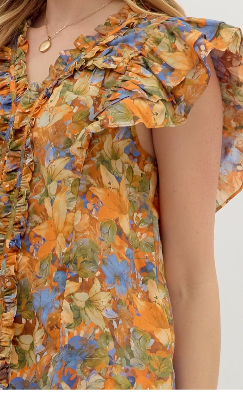 "Charlotte" Floral Blouse - The Katie Grace Boutique