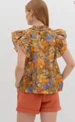 "Charlotte" Floral Blouse - The Katie Grace Boutique