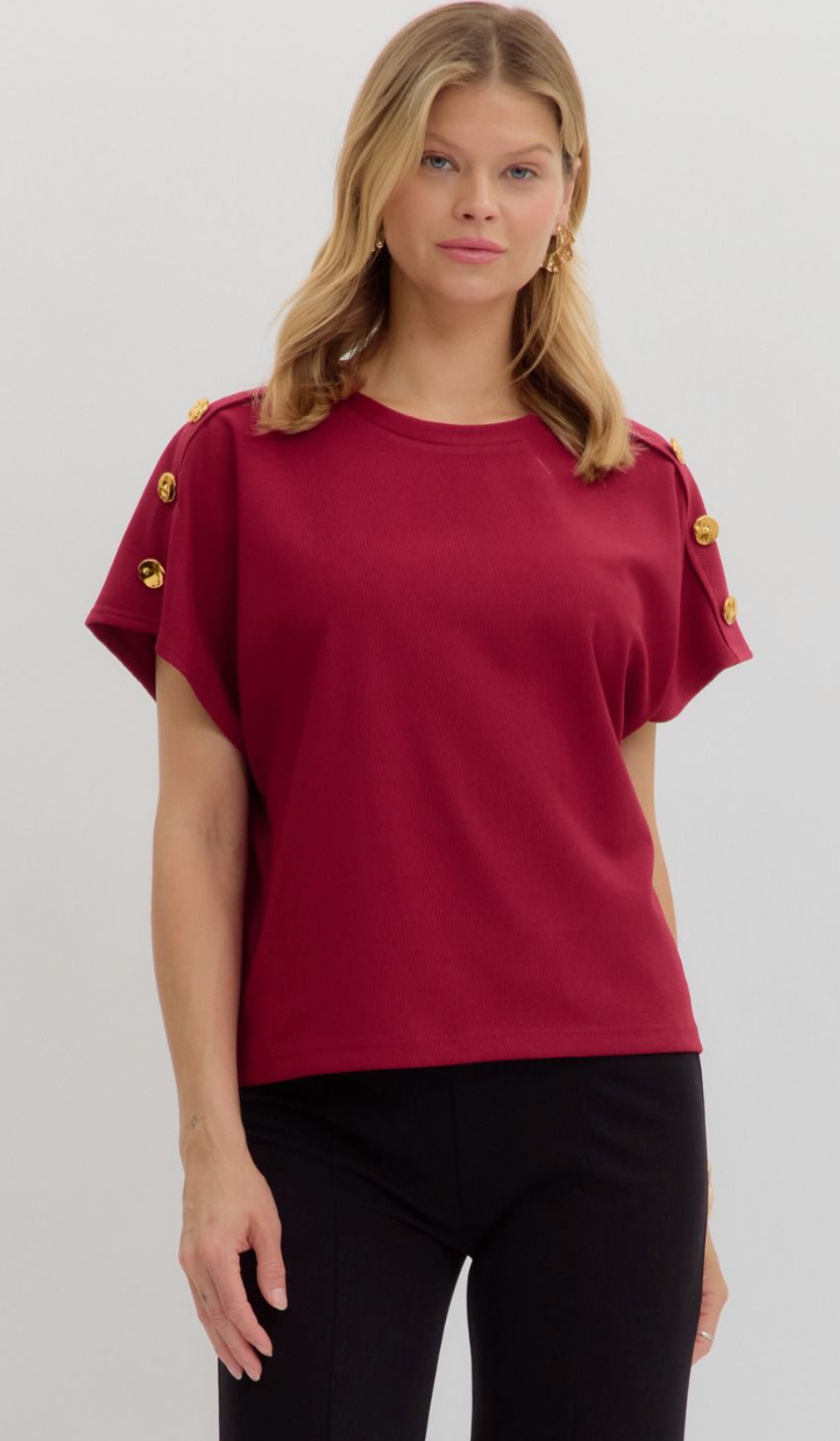 "Kellie" Decorative Button Shirt, 3 colors - The Katie Grace Boutique