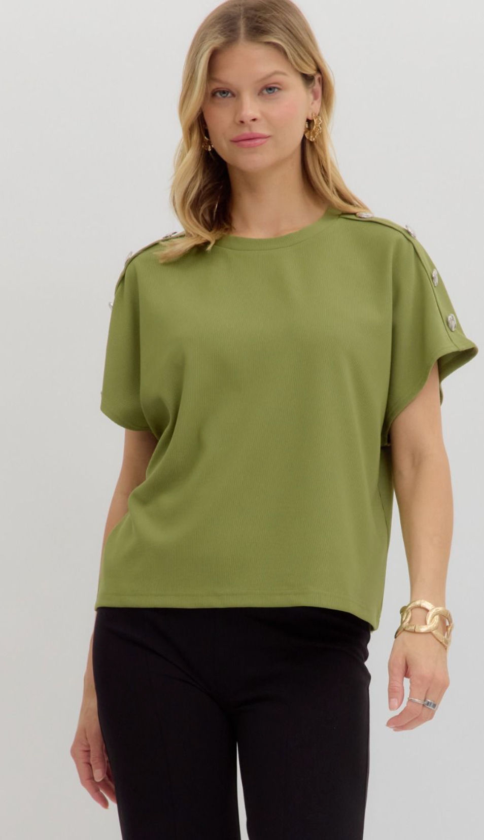 "Kellie" Decorative Button Shirt, 3 colors - The Katie Grace Boutique