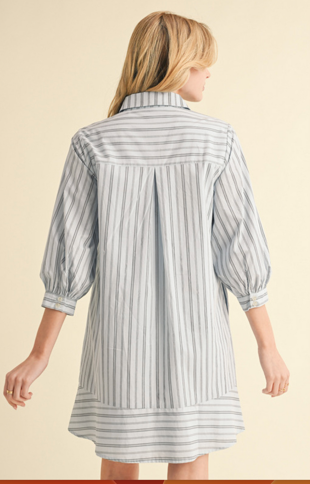 "Gracie" Chambray  Striped Dress - The Katie Grace Boutique