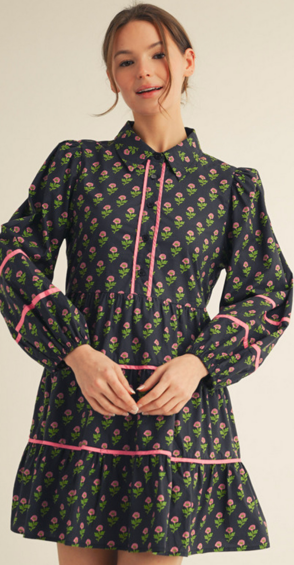 "Bianca" Long Sleeve Dress - The Katie Grace Boutique