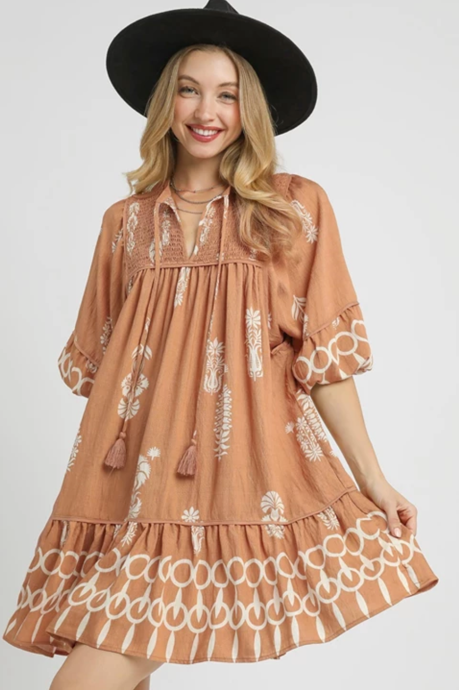 "Maxine" Border Dress - The Katie Grace Boutique