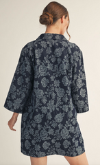 "Kayla" Floral Denim Dress - The Katie Grace Boutique