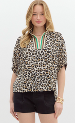 “Bella" Leopard Blouse - The Katie Grace Boutique