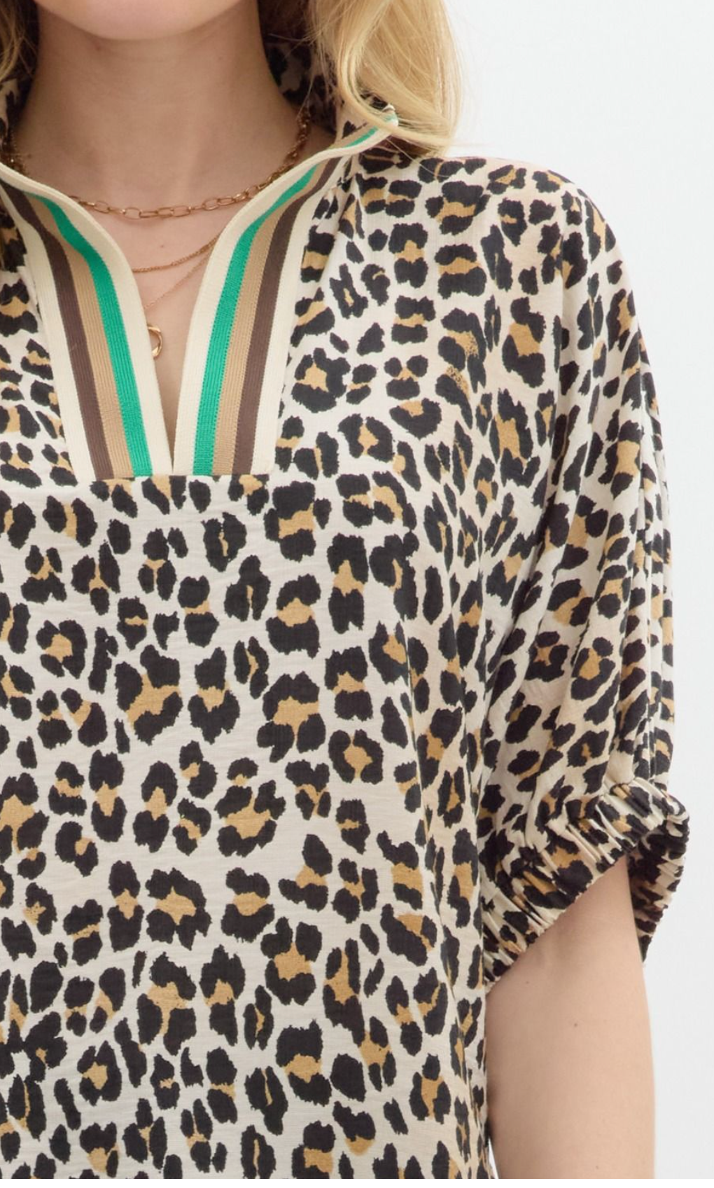 “Bella" Leopard Blouse - The Katie Grace Boutique