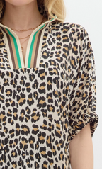 “Bella" Leopard Blouse - The Katie Grace Boutique