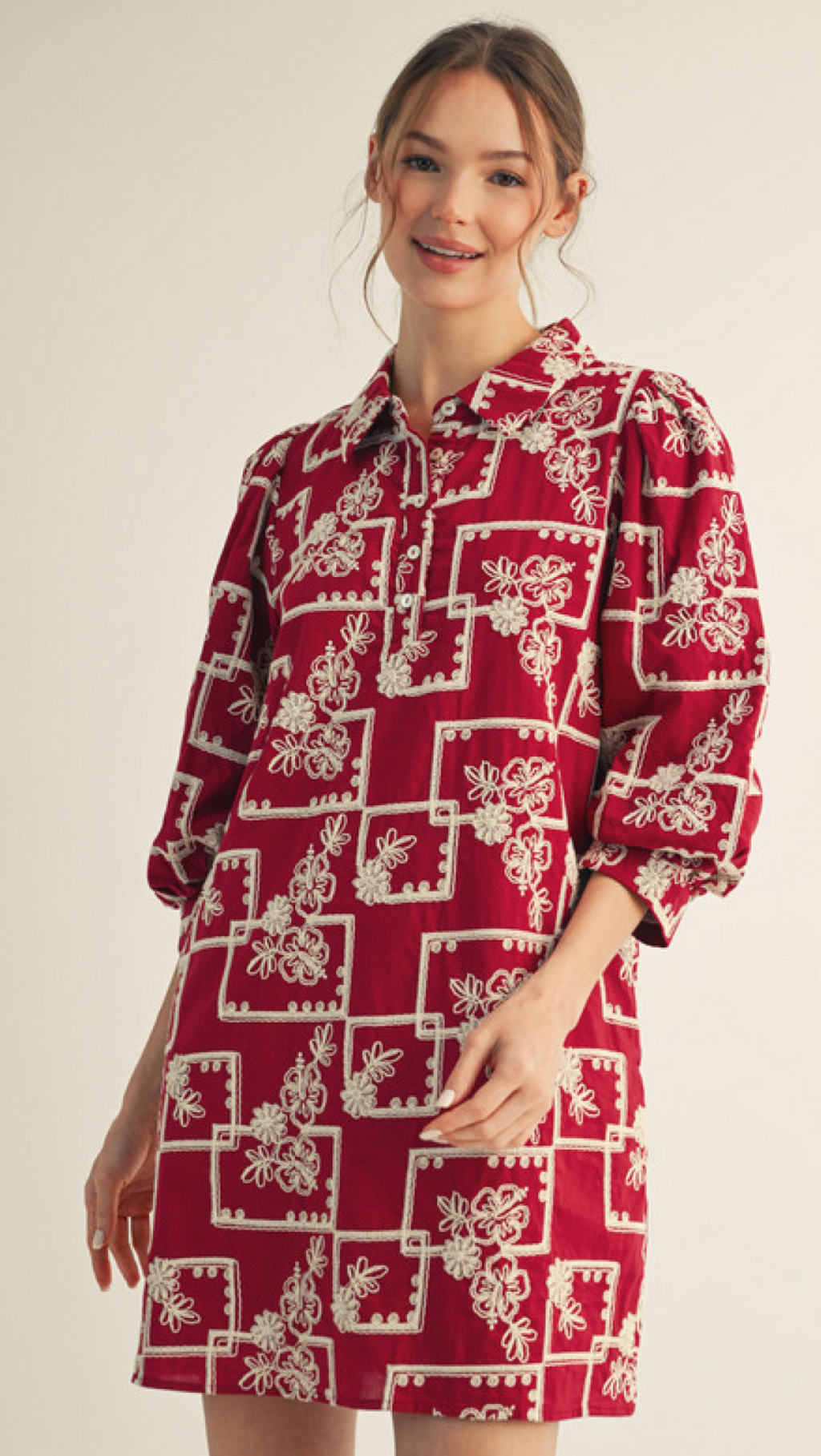 "Mandy" Embroidered Dress - The Katie Grace Boutique