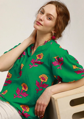 "Chasely" Puff Sleeve Blouse - The Katie Grace Boutique