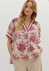 "Jessica" Floral Blouse - The Katie Grace Boutique