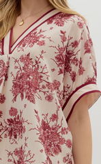 "Jessica" Floral Blouse - The Katie Grace Boutique