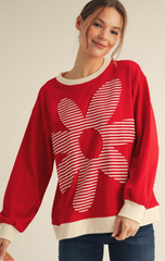 "Layla" Flower Pullover, 2 colors - The Katie Grace Boutique