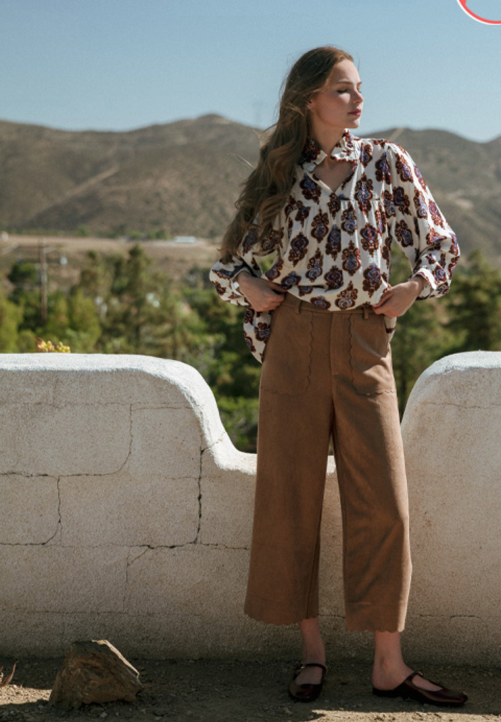 "Clara" Suede Pants with Scalloped Hems, 3 colors