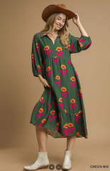 "Sunflower" Midi Dress - The Katie Grace Boutique