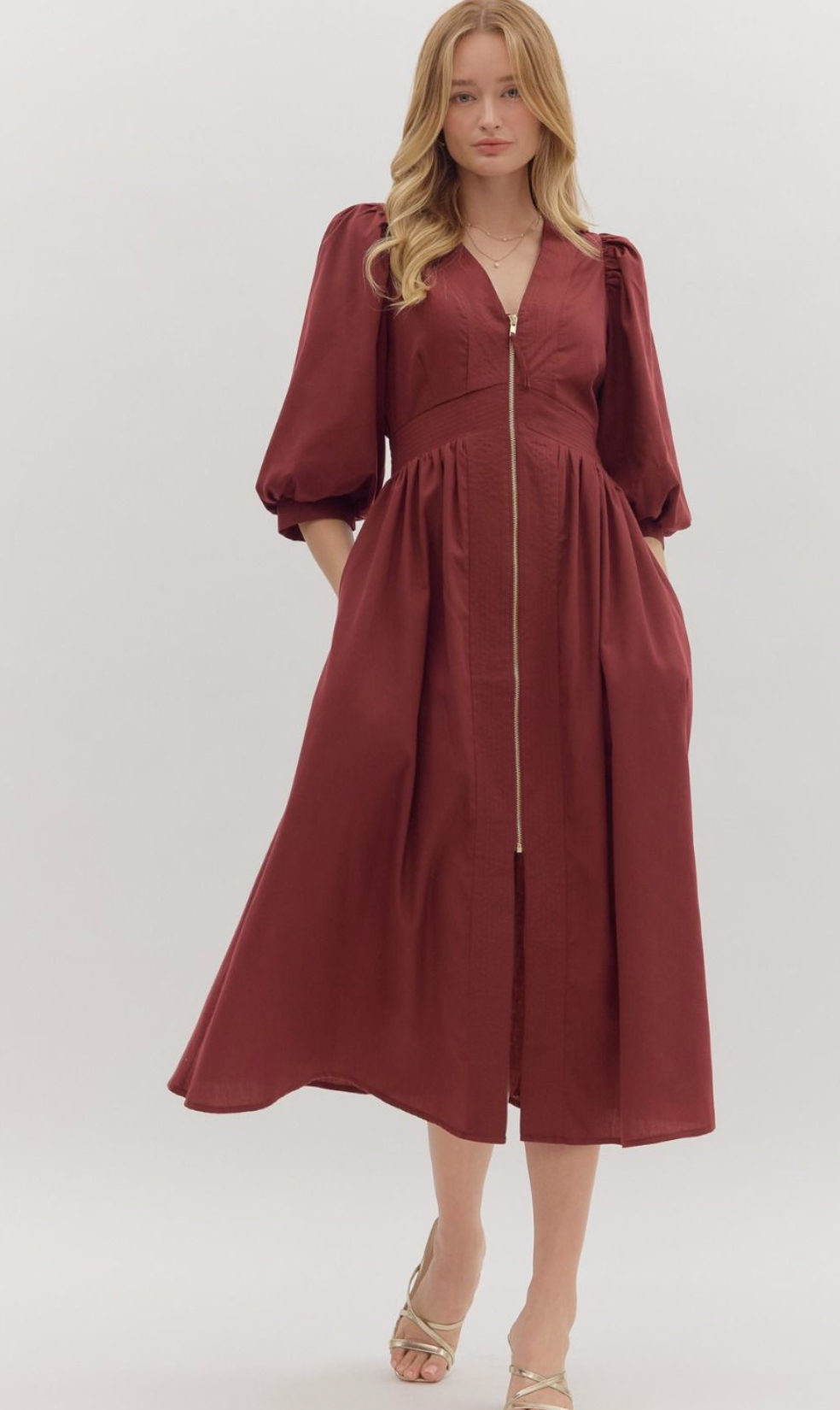"Maizie" Midi  Zipper Dress