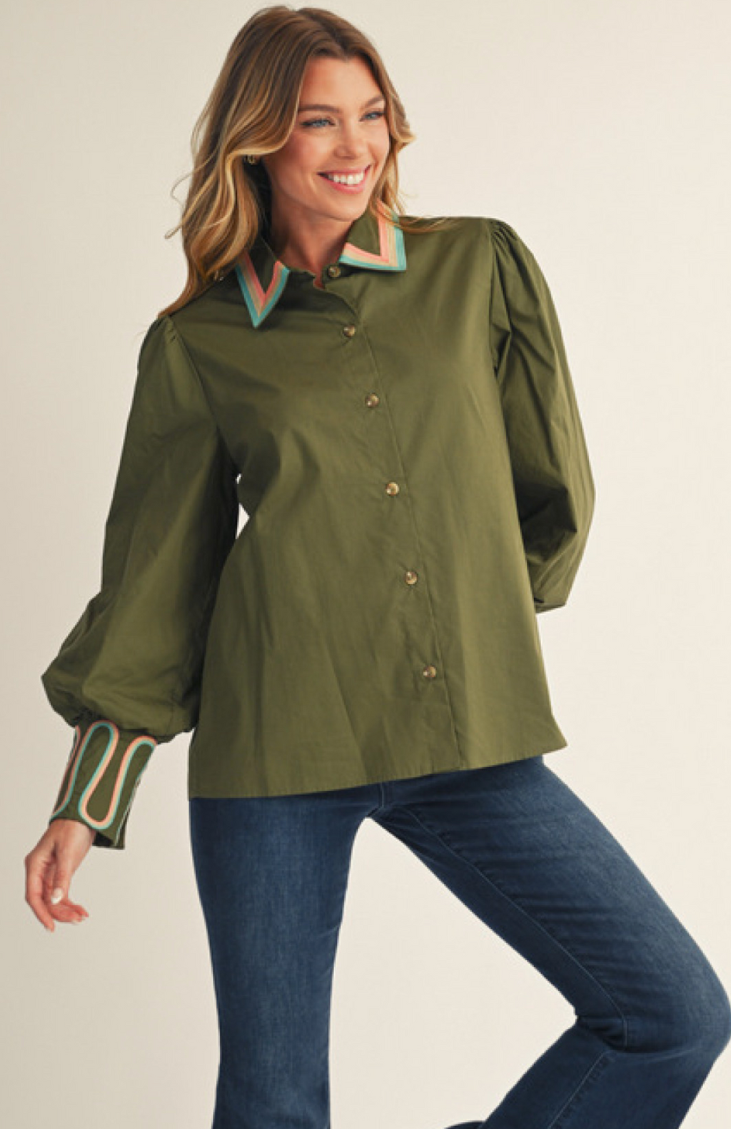 "Lorna" Embroidered Blouse - The Katie Grace Boutique