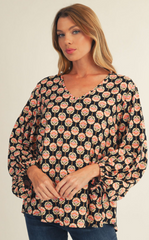 "Deidre" Poets Sleeve Blouse - The Katie Grace Boutique