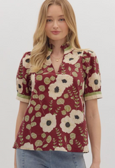 "Crystal" Floral Blouse - The Katie Grace Boutique