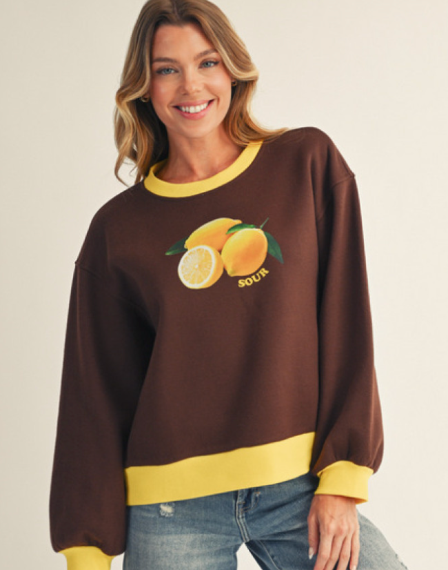 "Maizie" Fruit Pullover, 2 colors - The Katie Grace Boutique