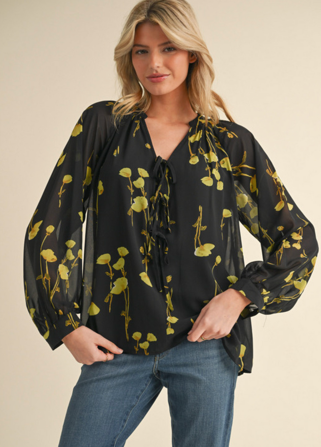 "Libby" Floral Blouse - The Katie Grace Boutique
