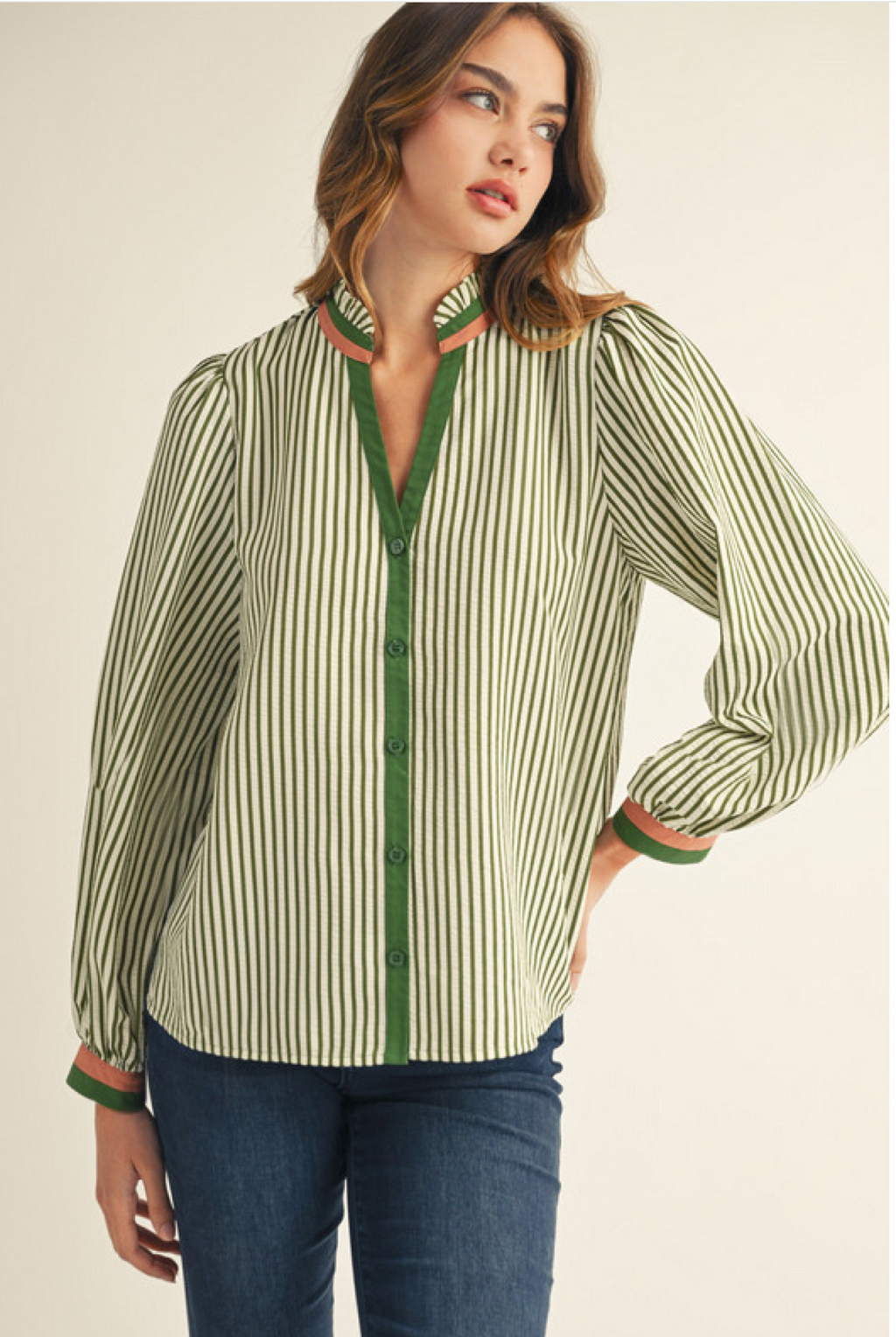 "Britt" Striped Blouse, 2 colors