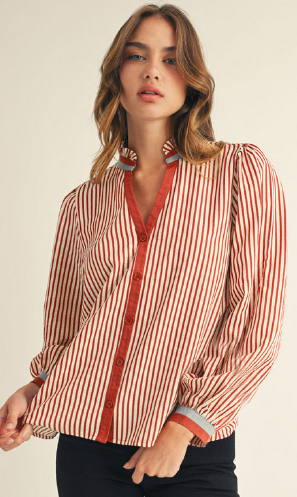 "Britt" Striped Blouse, 2 colors