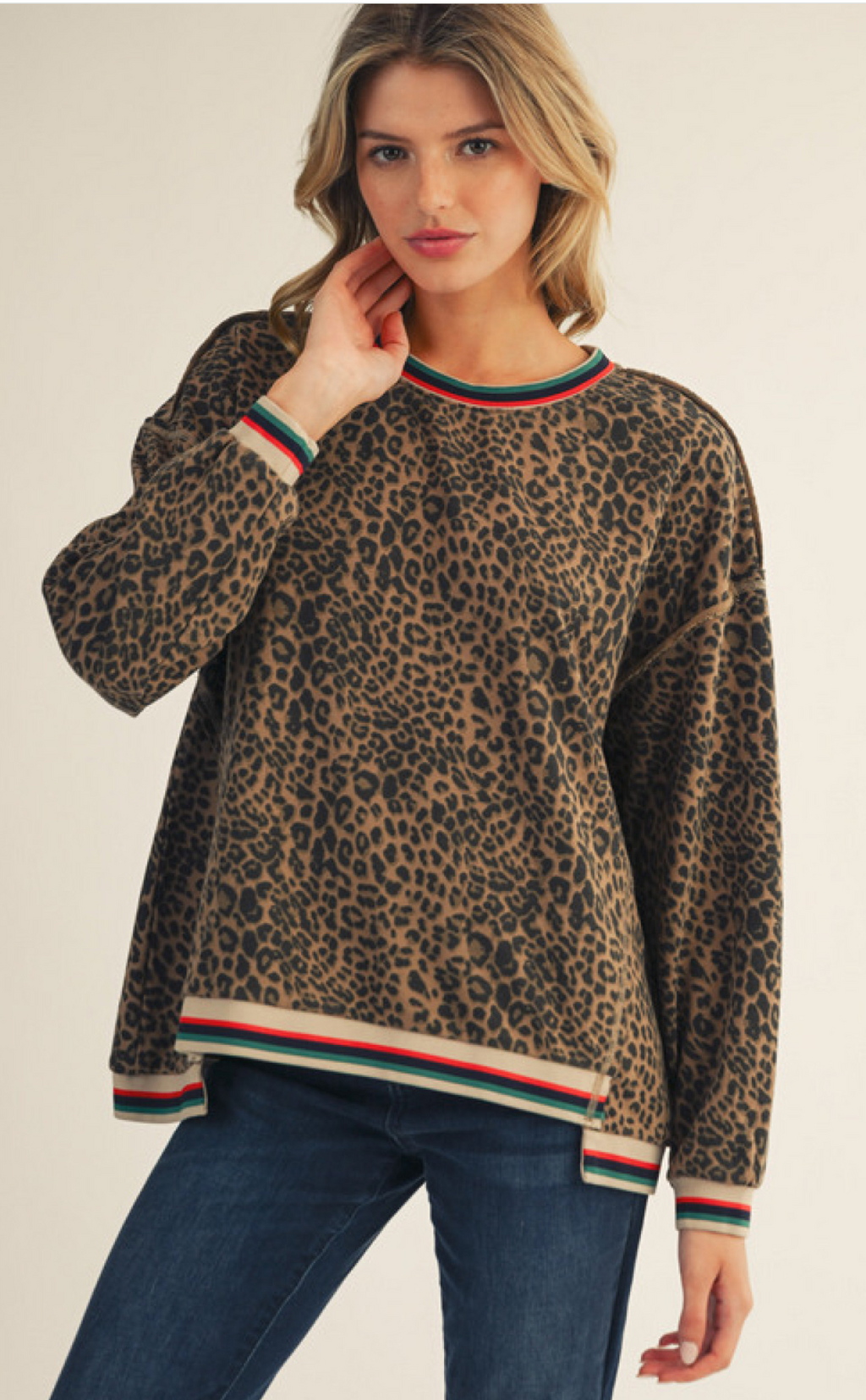 "Michelle" Leopard Pullover