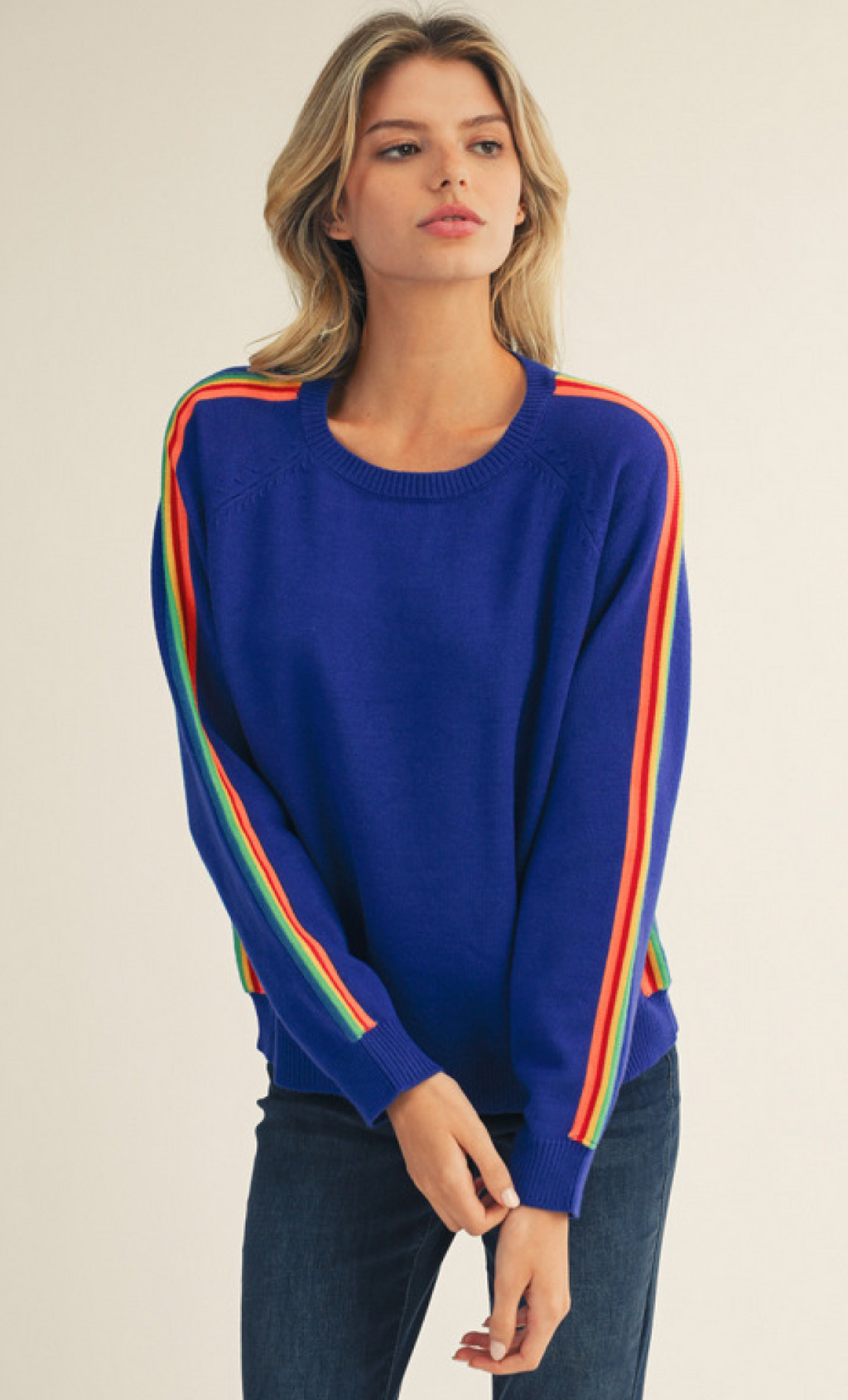 "Skye" Striped Sweater - The Katie Grace Boutique