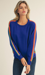 "Skye" Striped Sweater - The Katie Grace Boutique
