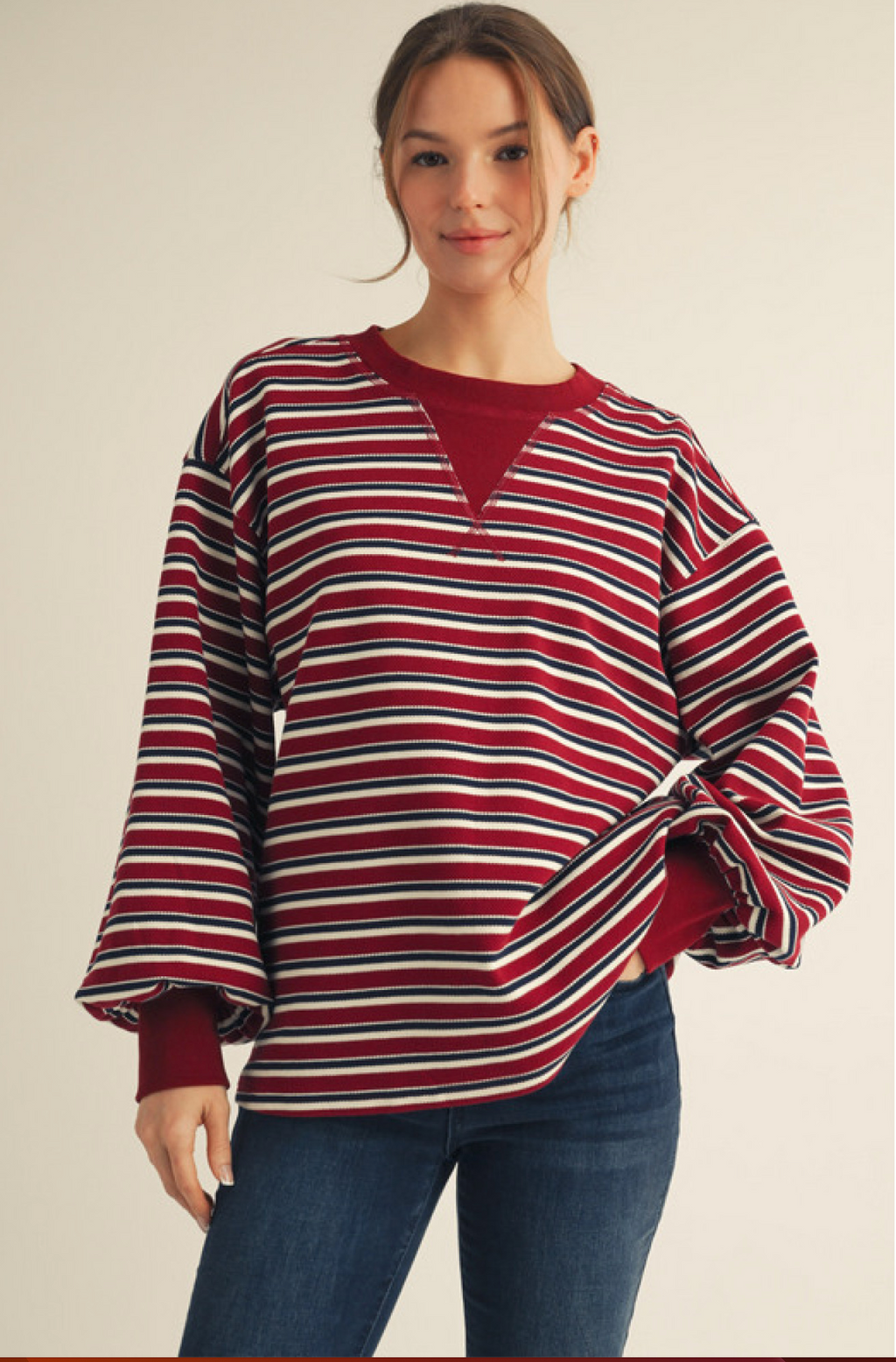 "Kelso" Thermal Striped Pullover, 2 colors