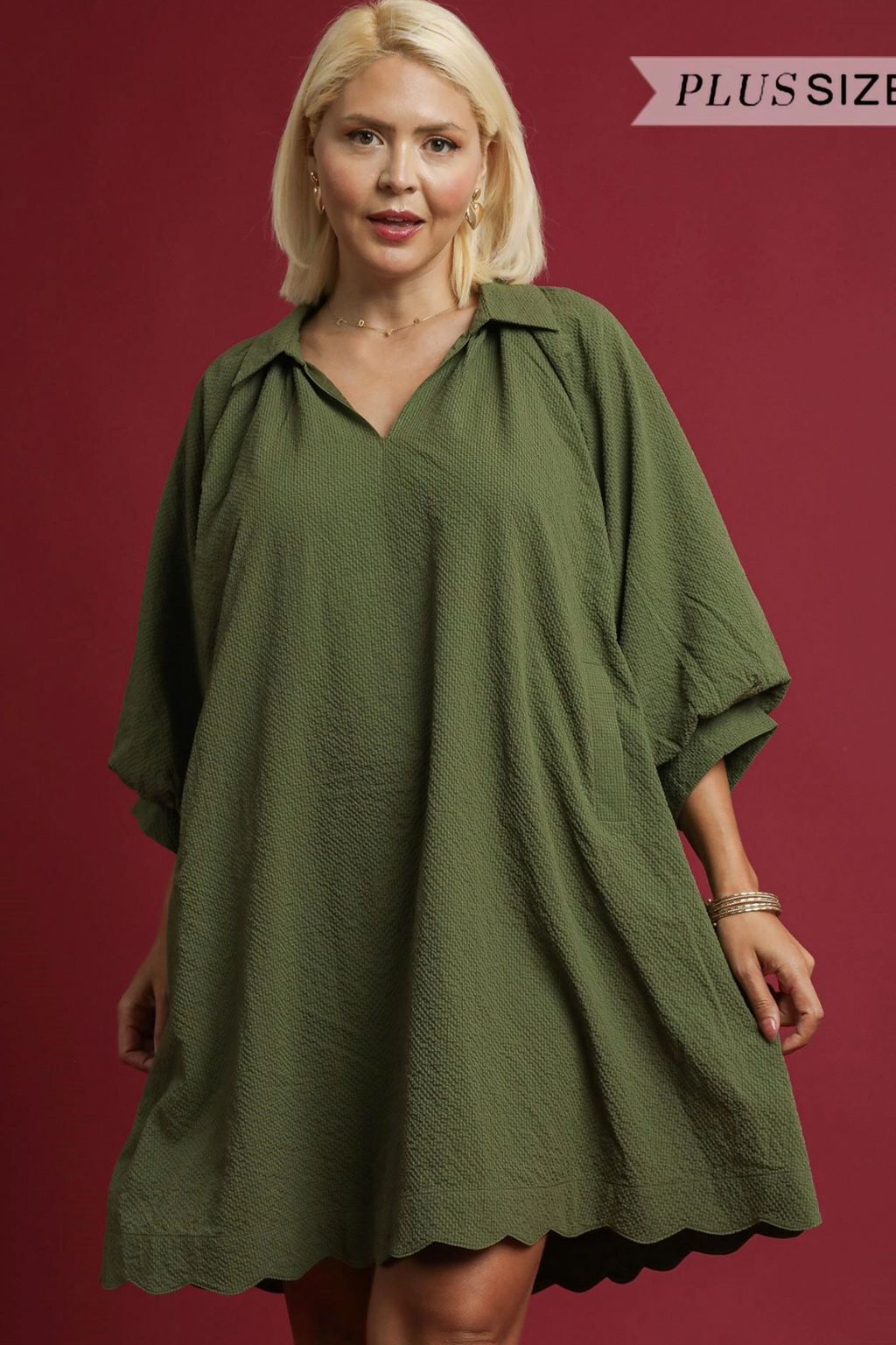 "Carrie" Textured Dress, 2 colors Plus