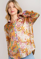 "Kendra"  Muti Print Blouse - The Katie Grace Boutique