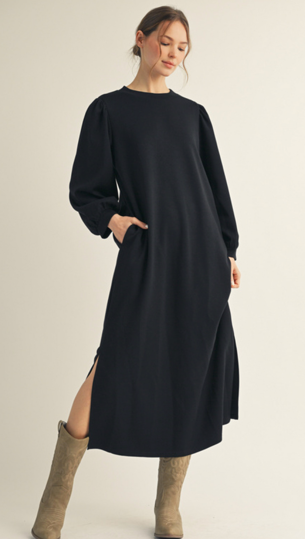 "Simone" Luxe Knit Midi Dress, 2 colors - The Katie Grace Boutique