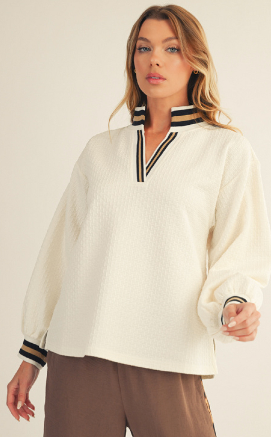 "Dianna" Striped Contrast Top