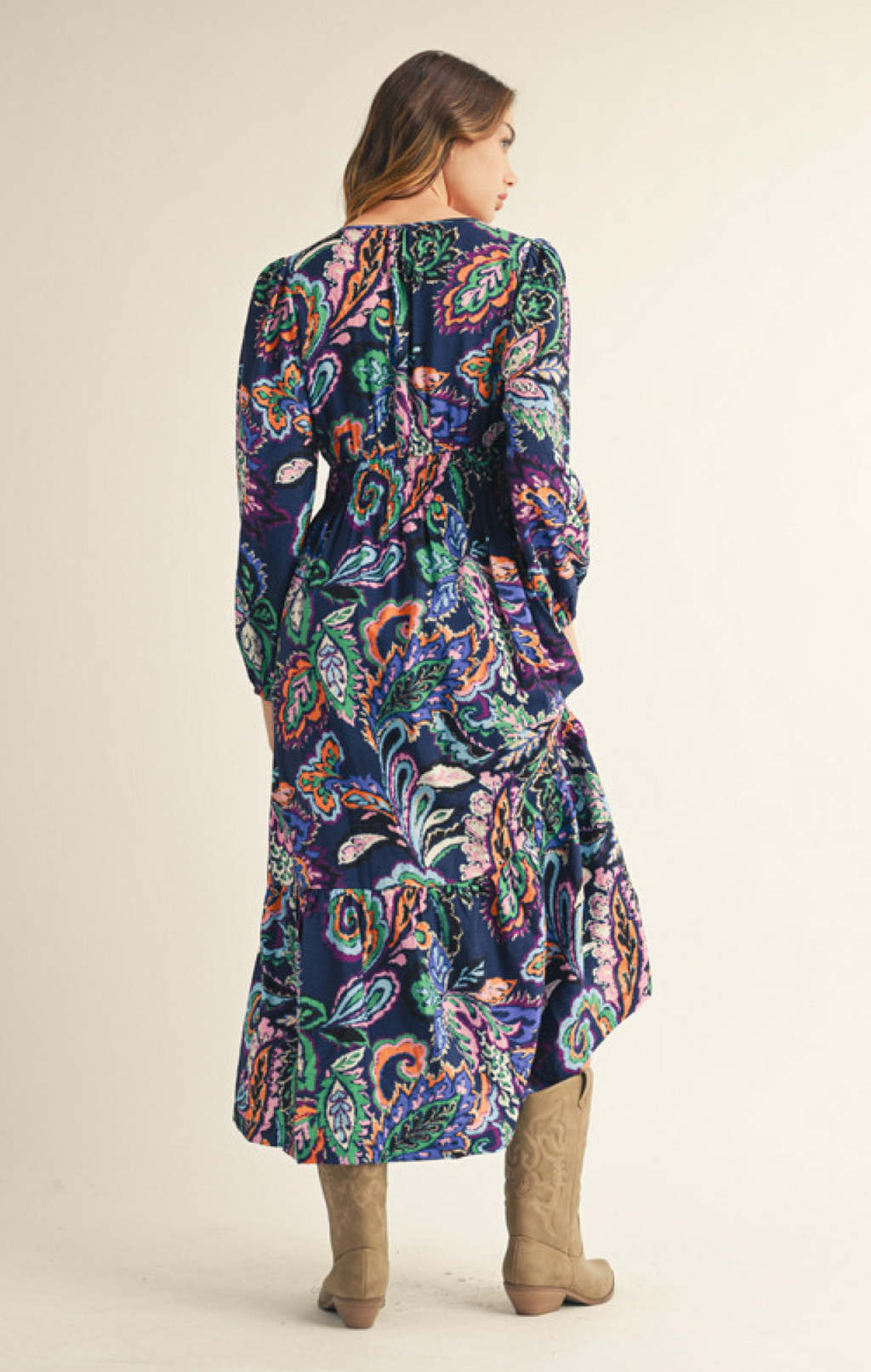 "Nova" Navy Floral Dress - The Katie Grace Boutique