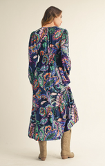 "Nova" Navy Floral Dress - The Katie Grace Boutique