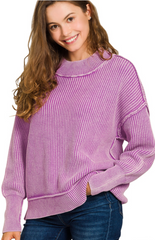 "Portia" Mineral Washed Sweater, 2 colors - The Katie Grace Boutique