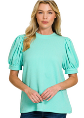"Kara" Curly Ribbed Top, 3 colors - The Katie Grace Boutique
