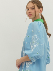 "Emily" Embroidered Blouse - The Katie Grace Boutique