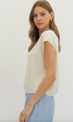 "Dana" Cap sleeve Sweater - The Katie Grace Boutique
